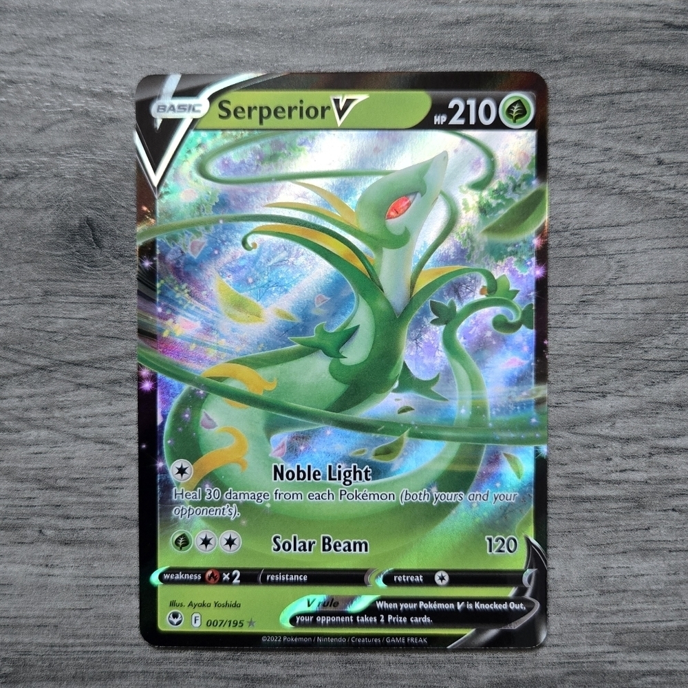 Serperior V #7 Pokemon Silver Tempest Holo Card
